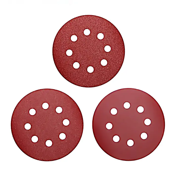 Discos De Pulido De Arena 8 Agujeros 125mm 5 Pulgadas Para Madera Y Metal Herramienta De Polimetrización Abrasiva Con Grados 40/60/80/100/120/2000Grit - 1