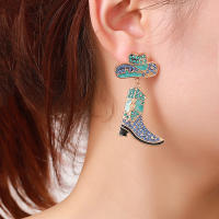 Pendientes Colgantes De Vaquero Vintage Para Mujer Con Sombreros Y Botas Joyería Punk Estilo Occidental Regalo Cool Statement - details 4