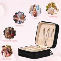 Organizador de joyas: Mini Caja de almacenamiento de joyas de viaje, estuche Organizer de exhibición de Collares portátil para Mujeres en Negro - details 1
