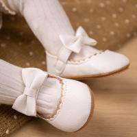 Zapatos De Bebé Niña Princesa Vestido PU Suela De Goma Antideslizante Nudo Mariposa Infantil Cuna Primeros Pasos Niña Recién Nacida - details 4