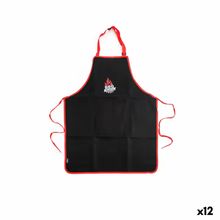 Delantal Algon 61 x 75,5 cm Negro Barbacoa - 1