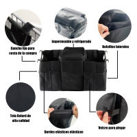 Bolsa de Almacenamiento para Coche con Compartimento Térmico – Organizador Plegable, Impermeable y Compacto – Ideal para Viajes y Picnic - details 1