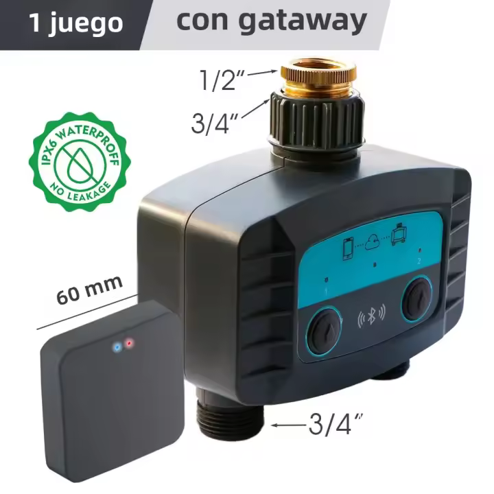 Controlador De Riego Inteligente Para Jardín 2-vías WiFi/Bluetooth Válvula De Solenoide Para Riego Inalámbrico Desde El Teléfono Móvil - 1
