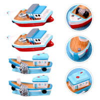 8 Pcs Ornamento De Barco De Pesca Miniatura En Resina Decoración Marítima Para Navidad Accesorios De Modelo Barco De Mesa - details 2
