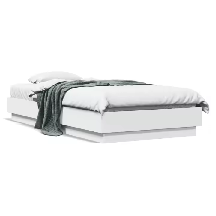 Estructura de cama con luces LED blanco 75x190 cm - 1