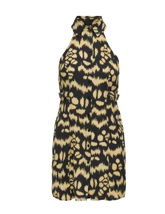 Vestido camisero Only Zeven negro estampado para mujer - 1