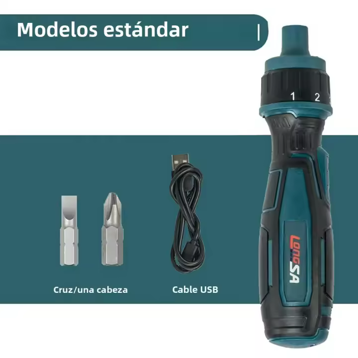 Destornillador Eléctrico Manual De Gran Torque 0.15-7 Nm Herramienta Eléctrica Mini Perforadora Con Mango Recto Y Set De Destornilladores Ratchets - 1