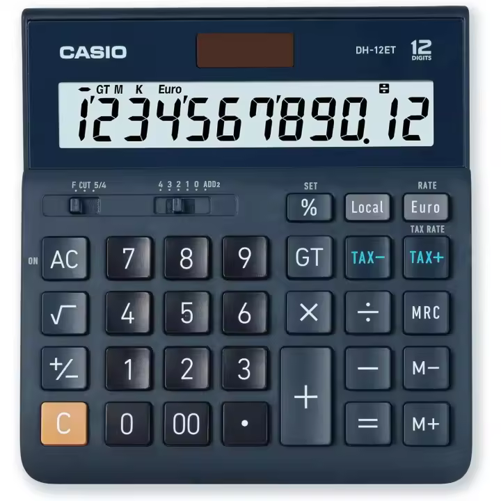Casio Calculadora de Sobremesa Dh-12et 12 Dígitos Con Pantalla Lcd y Función de Impuestos - 1