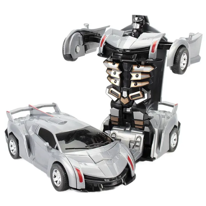 Coche De Robot Automático 2 En 1 Transformación Con Un Solo Botón Juguete Divertido Y Cool Para Niños Regalos De Cumpleaños Modelo De Plástico - 1