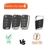 Funda De Llave Completa Con Llavero Para VW Volkswagen Golf 7 MK7 Tiguan MK2 SEAT Ateca Leon FR 2 Ibiza Skoda Octavia Protección Suave - details 0