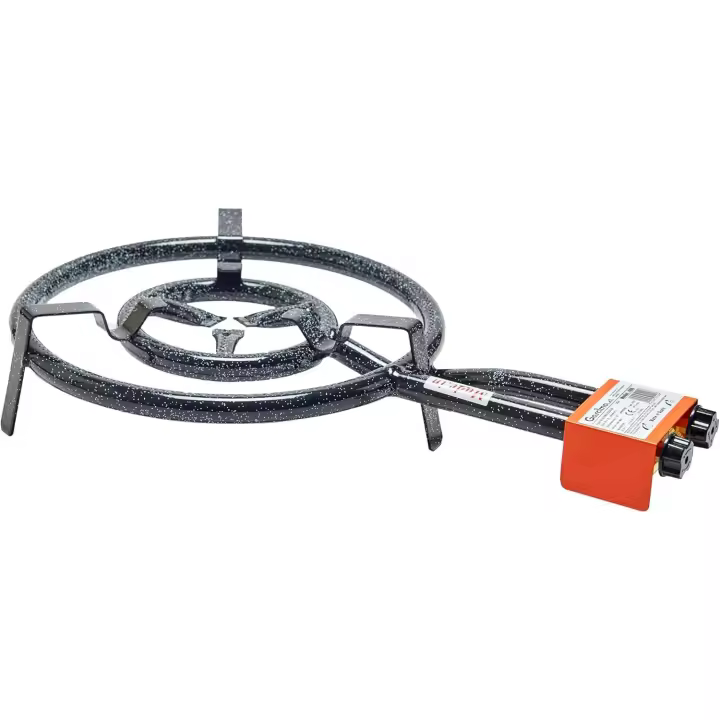 Garcima La Ideal Paellero Gas Butano 2 Fuegos 40cm Redondo Hierro M400: Prepara auténticas paellas con el paellero de Gas Butano Garcima, ideal para los amantes de la cocina. - 1