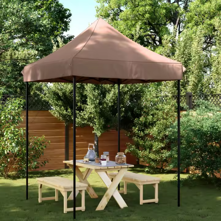 vidaXL Tienda de fiesta plegable Pop-Up marrón 200x200x306 cm - 1