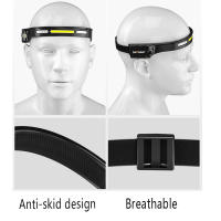 Linterna Frontal LED COB XPE Con Batería Integrada Recargable USB Para Correr Por Noche Y Camping Luz Blanca Roja Alta/Media/Baja Impermeable Negro - details 3