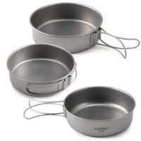 Lixada Tazas De Titanio Ultraligeras Para Camping Y Viajes Con Asas Plegables Utensilios De Cocina Al Aire Libreware De Mesa - details 23