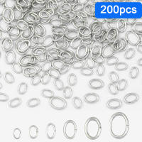 200pcs Anillos De Salto Ovalados De Acero Inoxidable Para Fabricación De Joyas DIY Cadena De Llaves Pendientes Collar Pulsera Accesorios Metálicos - details 1