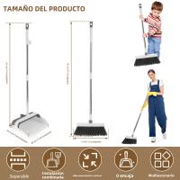 Juego De Limpieza Broom Foldabl Y Escoba Con Púa Doble Cara Y Dientes De Peine Rotación De 180° Uso Portátil Para Cocina Y Piso Eliminación De Pelo De Mascotas - details 0
