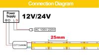 Tira De Luz LED FCOB CCT Alta Densidad Flexible 608 LEDs 10mm RA90 2700K-6000K Dimmable DC12V/24V Para Iluminación De Habitación Sala De Estar - details 2