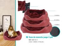 Cama para perros y gatos talla S/M/L NEGRO/ROJO - details 0