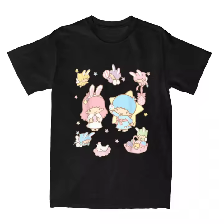 Camiseta De Algodón Little Twin Stars Y Amigos Para Hombres Y Mujeres Camiseta De Manga Corta Para El Verano Camiseta De Algodón Hip Hop - 1