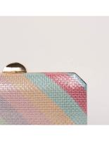Bolso de mano rígido para fiesta boda bautizo eventos a rayas multicolor - details 3