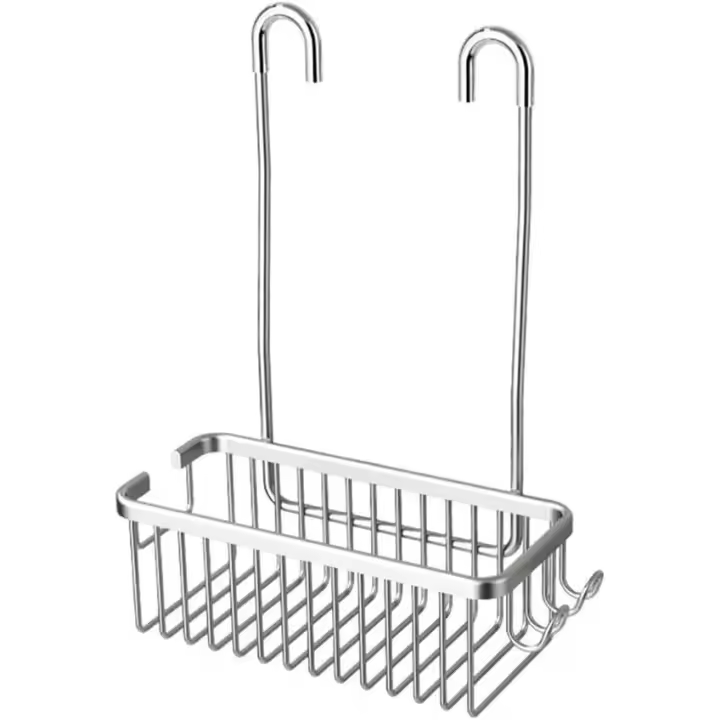 Cesta de Ducha con colgador, Grifo de Ducha de baño, cesta Colgante, estante de almacenamiento para la Organización de baño - 1