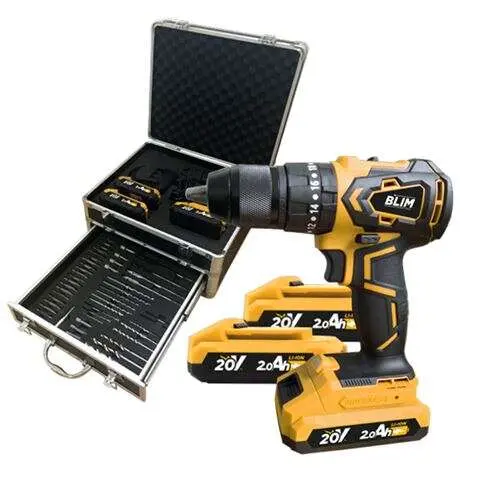 Taladro Percutor Blim 20v Brushless con Maletín de Aluminio y 50 Accesorios - 1