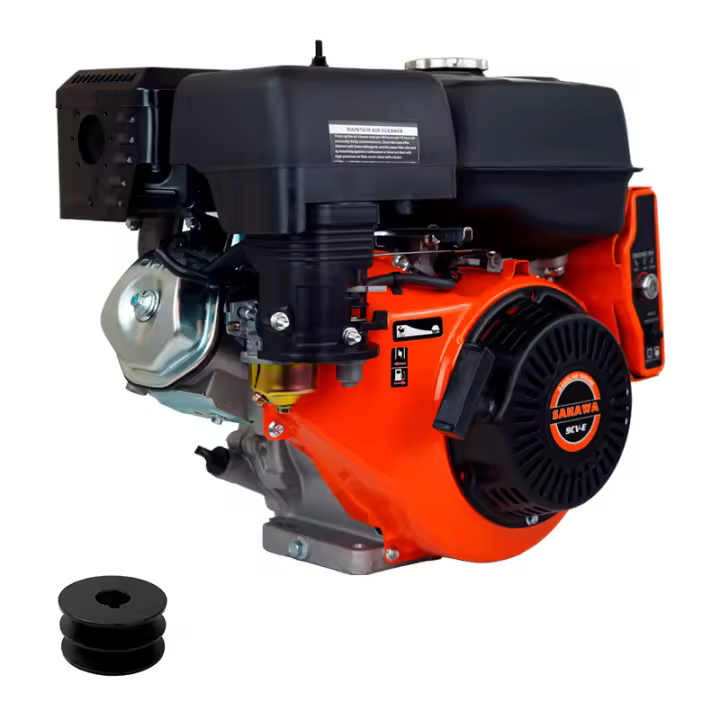 Motor Gasolina 4 Tiempos 270cc 9cv Arranque Eléctrico + Polea 25mm E SAKAWA - 1