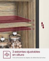 Armario de cocina, elegancia rústica para tus festines, diseño en madera marrón con puertas de correderas y paneles de malla, versátil y funcional, ¡descubre la calidez en cada rincón! - details 38