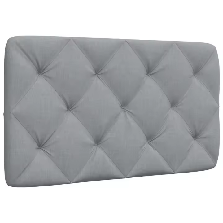 Cabecero de cama acolchado tela gris claro 90 cm - 1