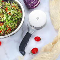 Cortador De Ensalada Con Cubiertas Protectivas Y Ruedas Doble Acero Inoxidable Circular Herramienta Para Frutas Y Verduras - details 1