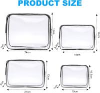 4 PCS Bolsas Portátiles de Maquillaje y Cosméticos de PVC, Neceser de Maquillaje Transparente, Organizador de Viaje para Mujer, Impermeables, Almacenamiento, Baño - details 0