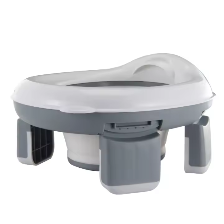 Asiento de Inodoro de viaje 3 en 1 para niños, orinal Azul plegable con bolsas, Olla portáil de silicona, asiento de entrenamiento para Bebe - 1