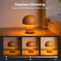 Lámpara De Mesa De Hongo Recargable Táctil Portátil Para Decoración Del Hogar Luz Nocturna Dimmer Para Dormitorio Pequeña Y Moderna - details 10