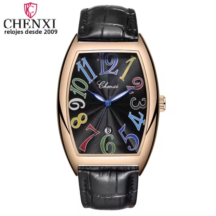Reloj De Pulsera De Cuarzo Para Hombre CHENXI Marca Top Lujo Estilo Negocios Correa De Cuero Calibre 8217 Resistentes Al Agua Y Al Choque - 1