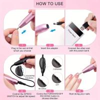Mini Máquina De Pulir Uñas Recargable Portátil USB Con Kit De Uñas De Acrílico Herramienta Profesional Para Manicura Y Pedicura - details 6