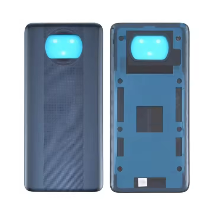 TAPA DE BATERIA PARA XIAOMI POCOPHONE POCO X3 NFC GRIS SOMBRA TRASERA NEGRO - 1
