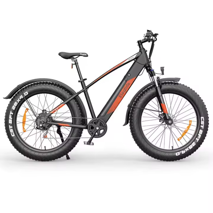 EleglideTankroll Bicicleta Eléctrica de 740W, batería de 480Wh, negro, aluminio, soporta 120 kg, 25 km/h, Peso 27 kg, Shimano, 7 velocidades, IPX4, pantalla LED, autonomía 65-70 km - 1