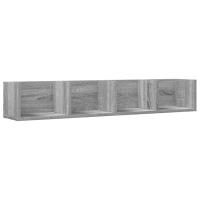 vidaXL Mueble de pared madera de ingeniería 99x18x16,5 cm Blanco, Negro, Roble Sonoma Mueble Almacenaje Estantería para Oficina, Estudio, Dormitorio Estantería/Librería/ mueble de Almacenamiento - details 6