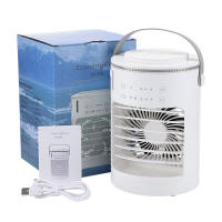 Aire acondicionado portátil, mini enfriador de aire 3 en 1, ventilador silencioso, 3 velocidades, 2 modos de pulverización, 600 ml, con asa, ideal para dormitorio y oficina, anillo de luz ambiental. - details 19