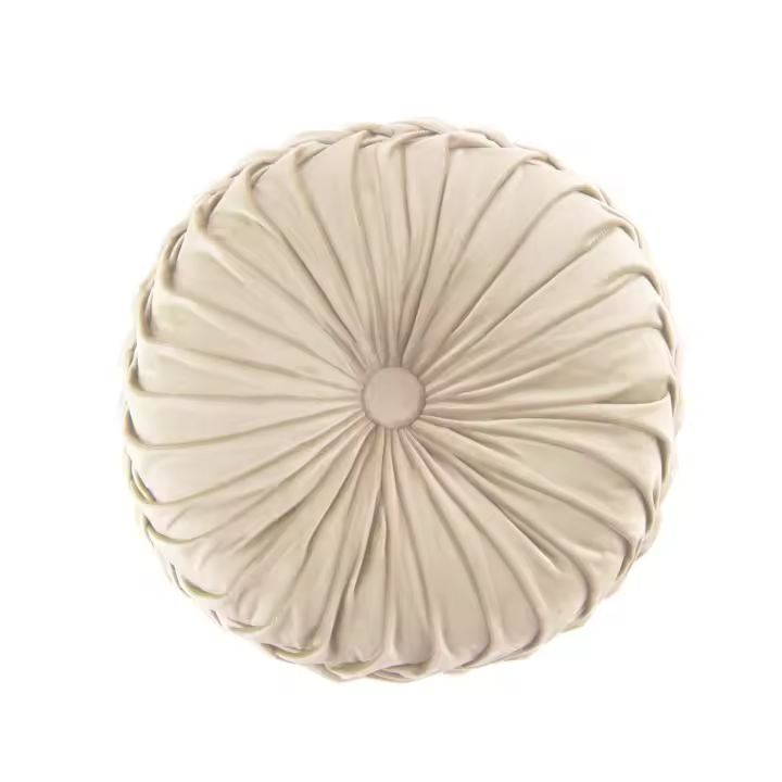 Almohada redonda de lujo ligera de color sólido para acampar, cojín para sofá o coche, almohada suave para la cintura - 1