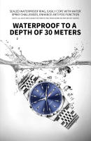 Reloj De Lujo PENGAGAR Para Hombre Resistente Al Agua Con Luminiscencia Fecha Día De La Semana Acero Inoxidable Reloj De Cuarzo Casual Con Caja - details 10