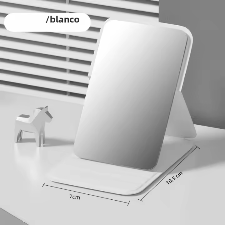 Espejo De Maquillaje Portátil Para Mujeres Pequeño Y Doblete Super Mini Para Dormitorio Y Viajes Espejo De Mano Simplicidad Para Estudiantes - 1