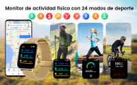Reloj inteligente con Bluetooth para hombre y mujer, pulsera con Dial personalizado, control del ritmo cardíaco, llamadas, para Android e IOS, 2025 - details 2