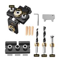Kit De Guía De Boquilla Para Carpintería 3 En 1 Juego Ajustable De Localizador De Agujeros De Madera Y Aluminio Herramienta De Guía Para Agujeros De Armarios - details 5