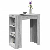 vidaXL Mesa alta con estantes madera ingeniería blanca 95x47x103,5 cm en color Blanco/Gris hormigón/Gris sonoma y más | estructura resistente ideal para salón dormitorio o estudio - details 2