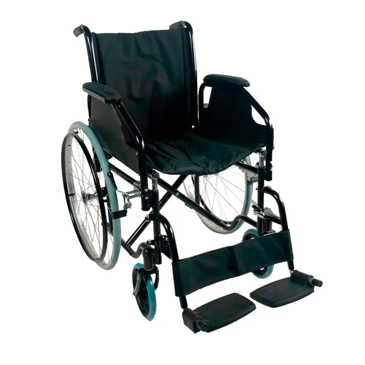 Mobiclinic modelo Catedral Silla de ruedas plegable ortopédica para minusválidos manual freno en manetas reposapiés y reposabrazos extraíbles color Negro asiento ultraligera - 1