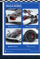 Modelo De Coche Deportivo PAGANI Huayra BC a Escala 1:24 Con Absorción De Choque Luz Y Sonido Vehículos Con Función Retroalimentación Regalo Para Niños Metal Verde Blanco Plateado - details 13