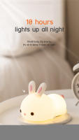 Lámpara De Noche De Conejo RGB LED Táctil Recargable Silicona Bunny Regalo De Navidad Para Niños Juguete Luz De Ambiente - details 2