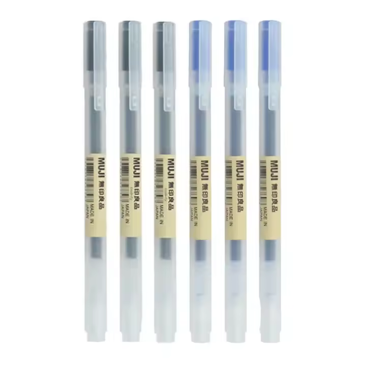 3-6Pcs Bolígrafo De Gel Kawaii MUJIs 0.5mm Negro/Rojo/Azul Para Escuela Y Oficina Suministros De Papelería Para Escritura - 1