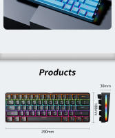 Teclado Mecánico Mini MUCAI MKA610 RGB USB Con Switches Rojos 61 Teclas Cableado Para Computadora Y Portátil Color Negro Puro - details 13
